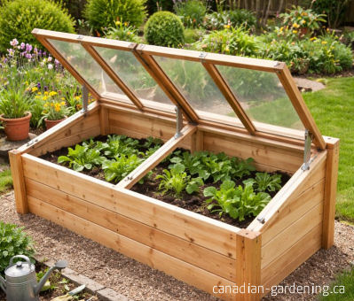 Cold frame in a raised bed