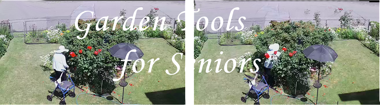 My Mom gardening with her walker