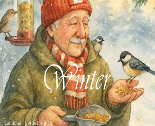 Winter birds at feeder